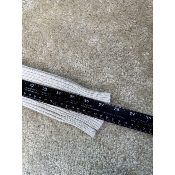 American Eagle Womens Size S Beige Ribbed 1/4 Zip Cropped Sweater B729 - Picture 9 of 10